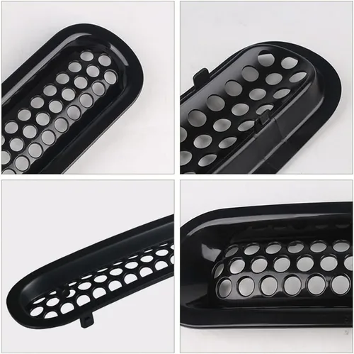 Vista 3 de ASUBHA 7 piezas de insertos de malla para parrilla frontal, color negro mate, cubierta protectora de malla frontal con clip, compatible con Jeep JK