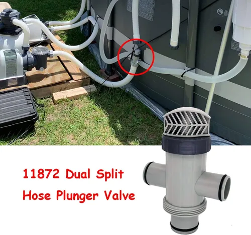 Vista 5 de Repuesto de conector de manguera de émbolo de manguera de doble división para pieza de válvula compatible con piscina sobre el suelo y bomba