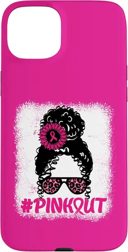 Vista 9 de iPhone 16 desordenado moño desgastado cinta rosa rosa hacia fuera caso cáncer de mama