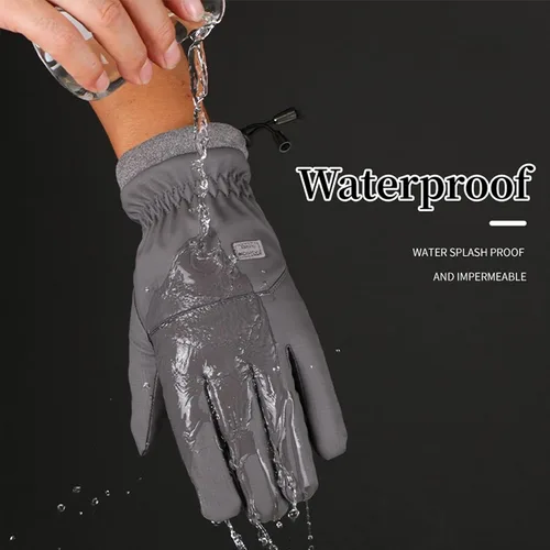 Vista 8 de ihuan Guantes de invierno 2023, impermeables, resistentes al viento, para hombres y mujeres, guantes cálidos para clima frío, dedos de pantalla