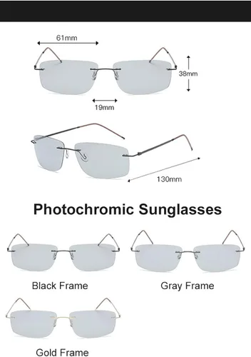 Vista 4 de Gafas de sol polarizadas fotocromáticas sin montura de decoloración extrema 031oz solamente