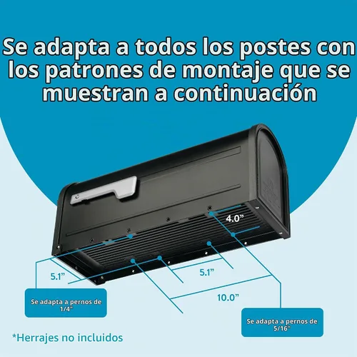 Vista 9 de Architectural Mailboxes - Buzón de correo de montaje en poste 8830B-10 Winston, color negro, tamaño mediano, con bandera de níquel