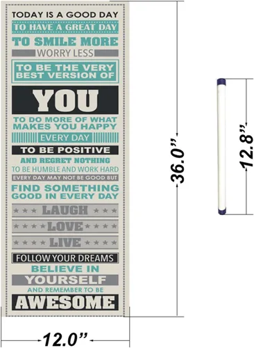 Vista 7 de Póster decorativo de pared con texto en inglés «Be Awesome Motivation» con frases motivacionales de felicidad, para decoración de oficina en casa