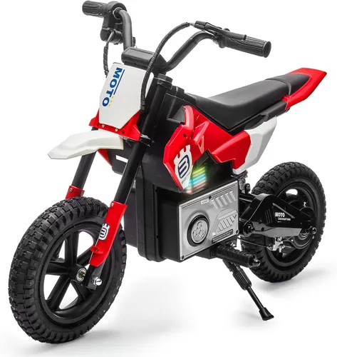 Vista 10 de Blitzshark Motocicleta Eléctrica de Tierra de 24 V para niños, motocicleta eléctrica con motor de 200 W de 5 a 12 años, motocicleta eléctrica