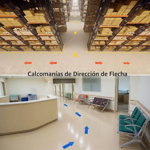 Vista 5 de 40 calcomanías de flecha de 8 pulgadas, adhesivo extraíble, letrero direccional para piso, impermeable, marca de flecha, instrucciones de carretera