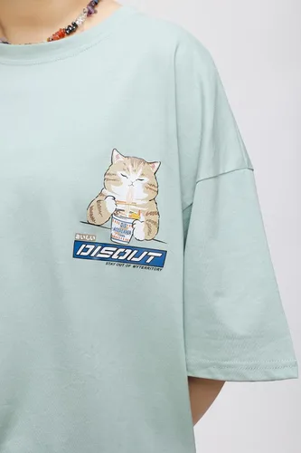 Vista 6 de Vamtac Mens Oversized Dog Cat Graphic Tees Harajuku Shirt Casual Summer Tops Streetwear Aesthetic T-Shirt Unisex