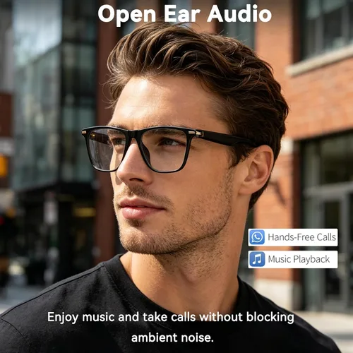 Vista 4 de Gafas Inteligentes de Traducción Ai con ChatGPT, Gafas Bluetooth con Traducción de 164+ Idiomas, Gafas Traductoras con Lentes de Cambio