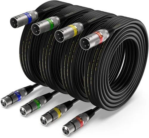Vista 16 de EBXYA Paquete de 10 cables XLR de 3 pies - Cables de micrófono equilibrados DMX macho a hembra Cables de conexión premium, 3 pines