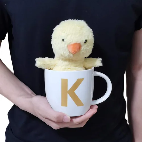 Vista 3 de ZaH Taza de café de 16 onzas, taza de cerámica del alfabeto ABC para mujeres, hombres, niños y niñas, decoración del hogar, taza inicial A-Z (A)