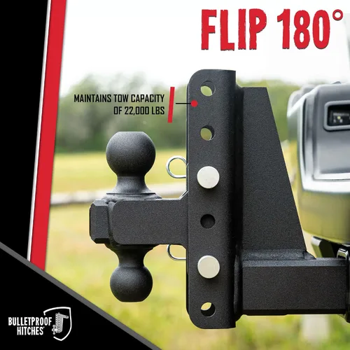Vista 4 de BulletProof Hitches - Enganche de remolque ajustable resistente de 3.0 pulgadas (clasificación de 22,000 libras) - Enganche de remolque