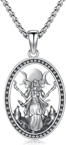Vista 12 de Joyería Mágica para Mujeres y Hombres Nudo de Bruja Plata 925 Original Collar de Nudo de Bruja Tetragrammaton Hecate Collar Lilith Collar Pentagrama