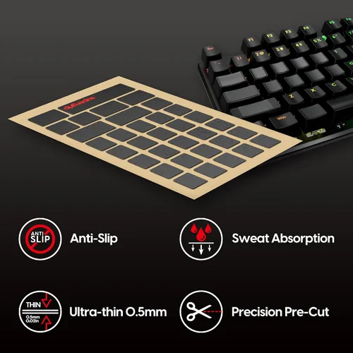 Vista 6 de Pulsar Gaming Gears SUPERGRIP - Cinta de agarre precortada para teclado prelaminada, absorbe el sudor, de alto rendimiento, universal