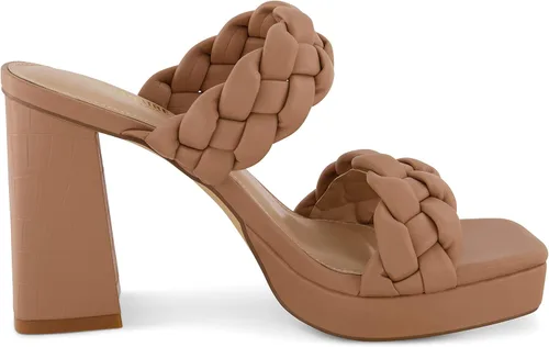 Vista 4 de CUSHIONAIRE Sandalia de plataforma trenzada Aurora para mujer + espuma viscoelástica y anchos disponibles