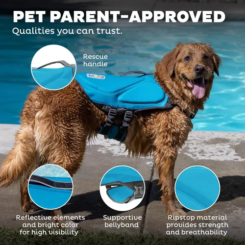 Vista 5 de Outward Hound - Chaleco salvavidas de neopreno para perros