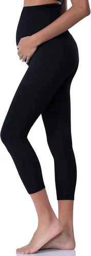Vista 2 de POSHDIVAH - Leggings de maternidad para mujer para usar sobre el vientre, pantalones de yoga para embarazo, leggings para entrenamiento activo