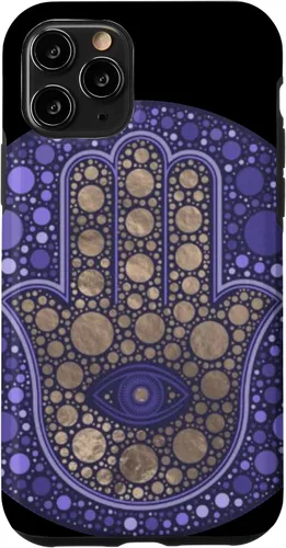 Vista 26 de Funda para iPhone 11 Purple Evil Eye and Hamsa Hand