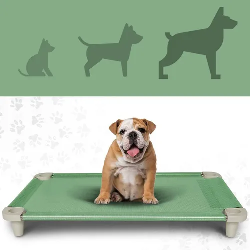 Vista 2 de Acrimet Cama elevada para perros y mascotas, cuna de malla lavable y transpirable, marco de acero inoxidable, uso en interiores y exteriores, se