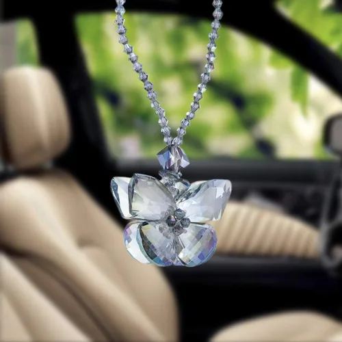 Vista 4 de H&D HYALINE & DORA Colgantes de cristal para llave de coche, espejo colgante, regalo