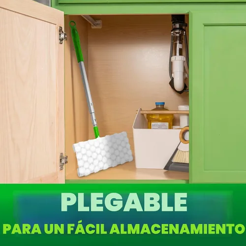 Vista 5 de Swiffer Kit de iniciación de lujo para el cabello con poste plegable, 9 paños secos con imán para el cabello, 2 paños húmedos adicionales para mopa