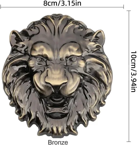 Vista 3 de Calcomanía de metal con cabeza de lobo para automóvil, diseño de animales 3D, calcomanía decorativa de metal para automóvil, camión, motocicleta