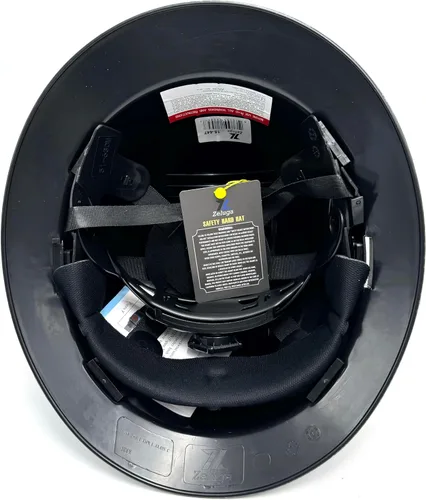 Vista 4 de Zeluga Casco duro de ala completa HDPE, casco de seguridad de construcción con orificios ventilados, suspensión de trinquete ajustable de 6 puntos
