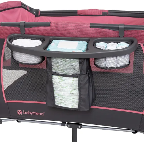 Vista 4 de Baby Trend Lil' Snooze Deluxe III Nursery Center Playard para gemelos, bayas acogedoras