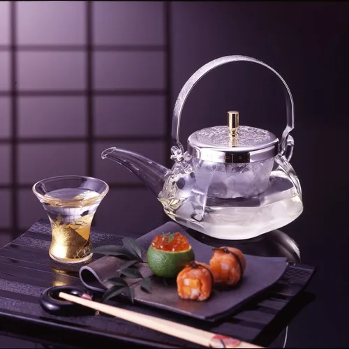 Vista 3 de Hario Enfriador de sake "Hakkaku Chirori", 12.2 fl oz, plata en relieve