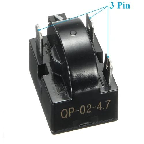 Vista 3 de XQSMWF Relé de arranque QP2-4R7 3Pin 4.7 Ohm Compatible con Frgidaire Maytag Haier Igloo Vissani