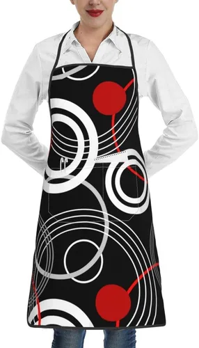 Vista 11 de Delantales con babero para mujeres y hombres, delantal de cocina con bolsillos para cocina, parrilla, barbacoa, pintura, jardinería