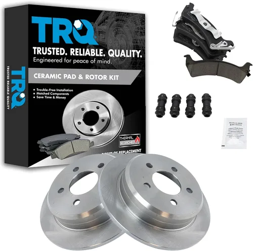 Vista 84 de TRQ Juego de pastillas de freno y rotor de cerámica trasera compatible con Honda Accord V6 1998-02 3.0L con frenos de disco traseros 02-06 Acura RSX