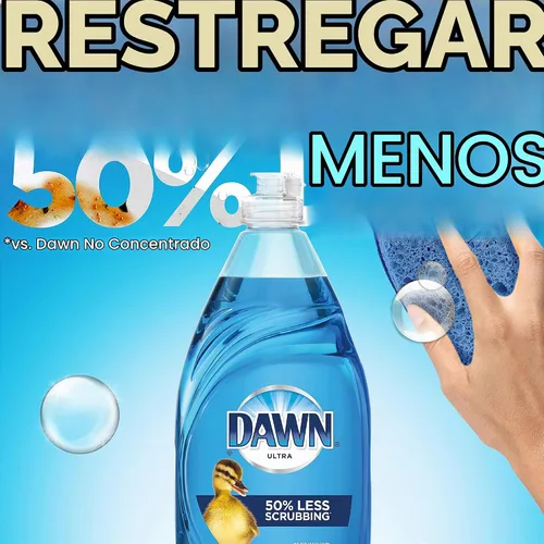 Vista 6 de Dawn Ultra - Repuesto de jabón para platos, líquido para lavavajillas, aroma original, 2.64 L