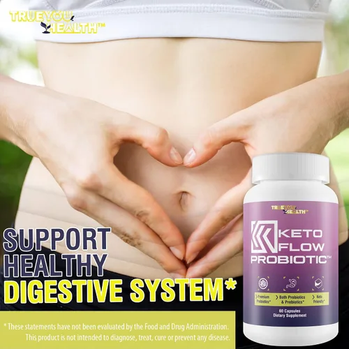 Vista 6 de Keto Flow Probiótico - Probióticos y prebióticos de primera calidad - Fórmula probiótica amigable con Keto - 40 mil millones de UFC - Promueve un