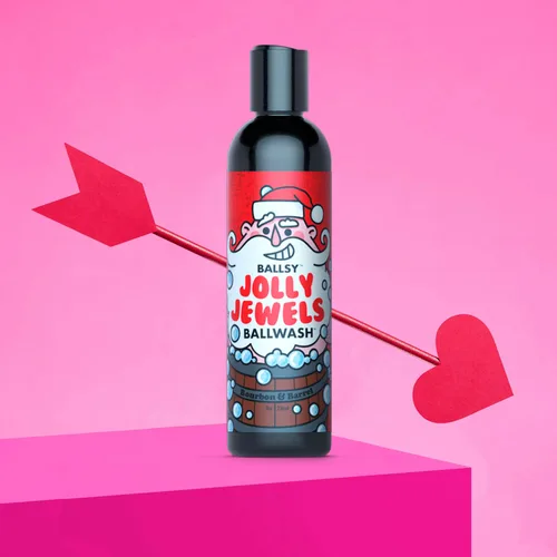 Vista 2 de Ballsy Ballwash Jolly Jewels Gel de baño de carbón para hombres, jabón, hidratante, gel de ducha, con aceite de coco, aloe vera, lavanda y aceite