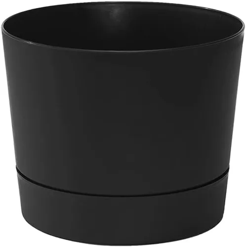 Vista 13 de Root & Vessel Majestic Mid-Century Modern - Maceta cilíndrica de perfil bajo, color negro mate, 4.5 pulgadas