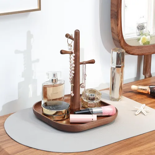 Vista 4 de Generic" C-Joy CJWKS01-WN - Llavero de madera hecho a mano, organizador decorativo de madera, organizador colgante para llaves de joyería (nogal)