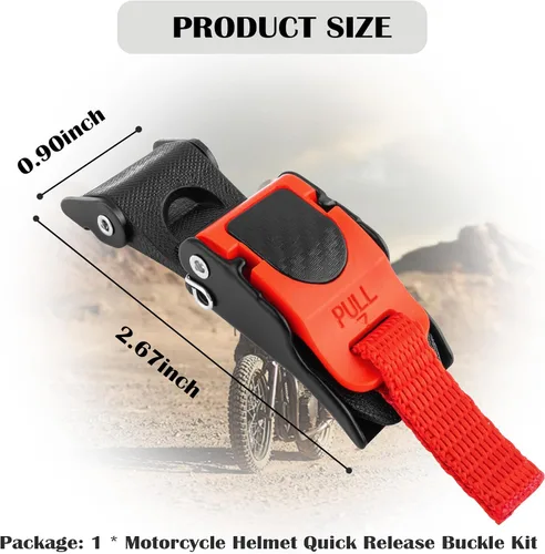 Vista 2 de Kit de hebilla de liberación rápida para casco de motocicleta, correa de casco de motocicleta de acero inoxidable, accesorios universales para casco