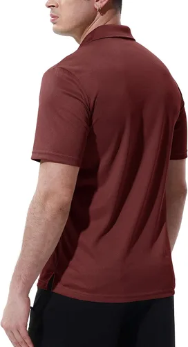 Vista 3 de BASUDAM Polo para hombre con bolsillo, secado rápido, manga corta, rendimiento activo