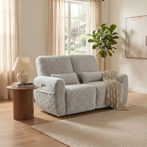 Vista 13 de EONIX Silla reclinable de pared Zero Clearance, tela de felpa prémium Beige