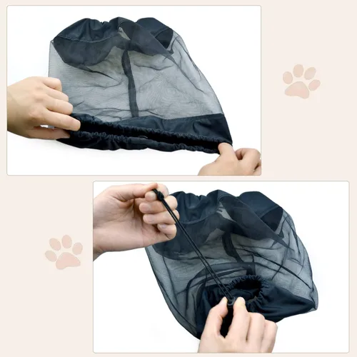 Vista 5 de Paquete de 2 cubrebocas transpirables para perros de Snood Longears para perros Cocker Spaniel Cavalier Poodle Basset (S)