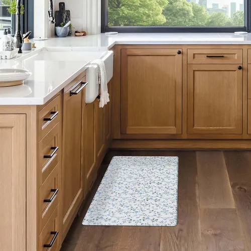 Vista 8 de Lucky Brand Tapete de bienestar impreso – Tapete de cocina acolchado cómodo – Fácil de limpiar – Antifatiga y antideslizante – 0.472 in Seda Floral