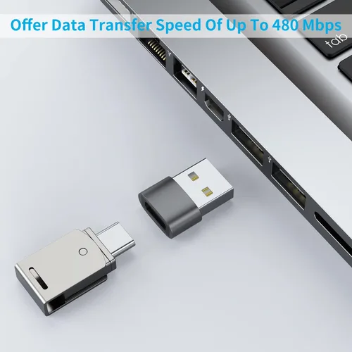 Vista 3 de Adaptador USB C hembra a USB macho (paquete de 8), adaptador de cable de carga tipo C a USB A para iPhone 11 12 13 14 15 Pro Max, Samsung Galaxy