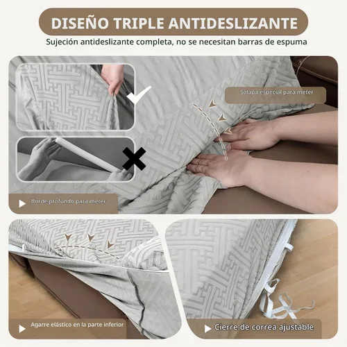 Vista 2 de Fundas para sofá seccional en forma de L, 1 pieza, fundas elásticas para esquina de sofá, antideslizantes, lavables, fundas protectoras de muebles