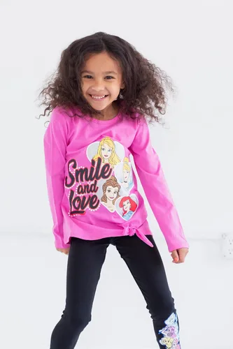 Vista 2 de Disney Conjunto de camiseta y leggings de Minnie Mouse Frozen Moana para niñas de 4 piezas
