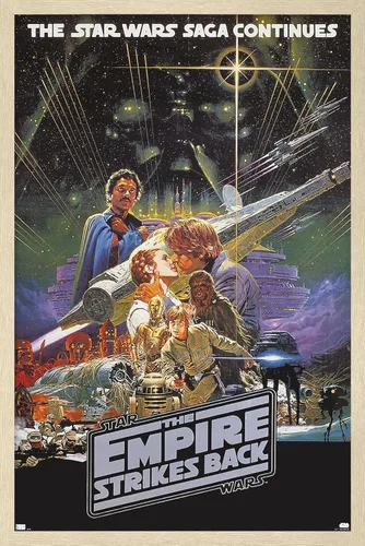 Vista 7 de Trends International Star Wars: The Empire Strikes Back - Póster de pared de una hoja, 14.725 x 22.375 pulgadas, versión enmarcada de madera