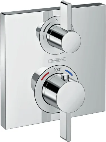 Vista 6 de hansgrohe Ecostat Square Embellecedor de Válvula de Ducha Termostática Moderna con Control de Temperatura y Desviador en Bronce Cepillado, 15714141