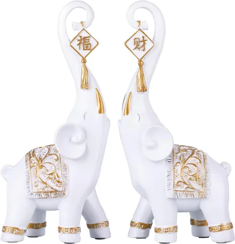 Vista 11 de DOVDOV Estatua de elefante, elefante azul, decoración del hogar, estatua de elefante de buena suerte, decoración para el hogar, regalo de elefante