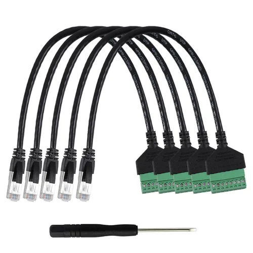 Vista 11 de Adaptador de terminal de tornillo RJ45 hembra a 8 pines de 2 piezas
