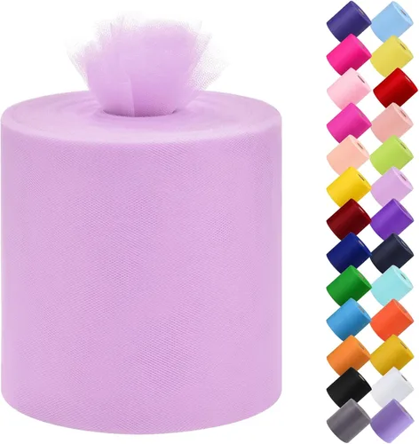 Vista 28 de Rollo de tela de tul, 6 pulgadas por 200 yardas (600 pies), carrete de tela de organza de tul para bricolaje, falda tutú, decoración de baby shower