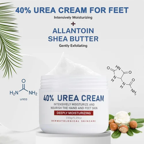 Vista 2 de Crema de urea, loción 40% para el cuidado de los pies para talones agrietados, talones agrietados, super, áspero, pies secos y callosos, suaviza