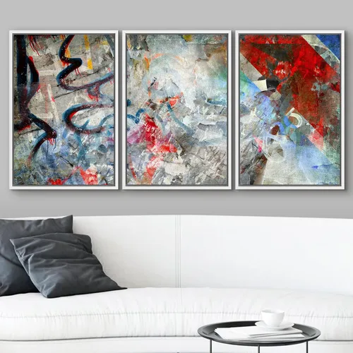 Vista 34 de wall26 Lienzo enmarcado para pared, juego de arte de acuarela pastel, paisaje rural, ilustraciones con formas abstractas, arte moderno, decorativo